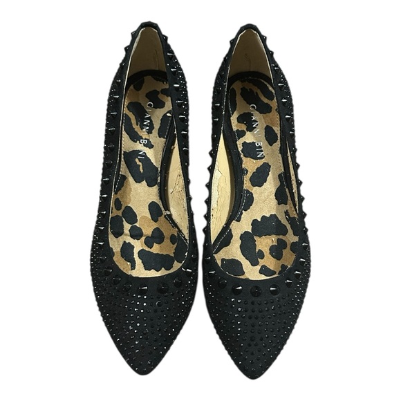 Gianni Bini Shoes - Gianni Bini Women’s Black Studded Pointed-Toe Kitten Heels – Size 7.5